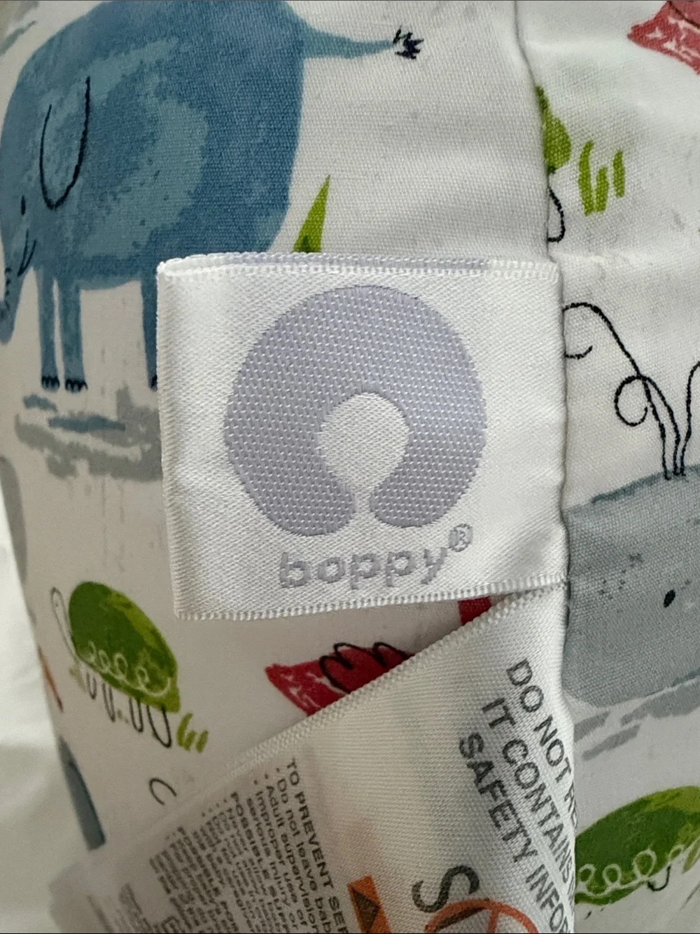 Boppy Pillow with Elephant Animal Print Cover – Baby Feeding & Support